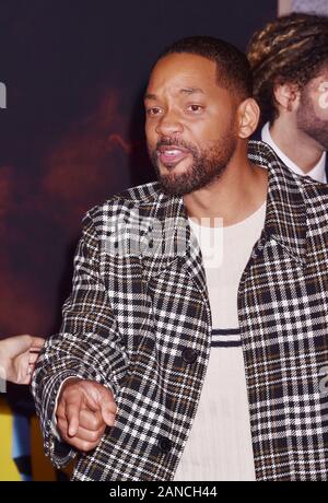 HOLLYWOOD, CA - 14. Januar: Will Smith die Premiere von Columbia Pictures'' Bad Boys For Life besucht' an TCL Chinese Theatre am 14. Januar 2020 in Hollywood, Kalifornien. Stockfoto