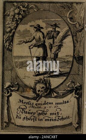 "Rev. S. Abraham a S. Clara... Besonders meubliert- und gezierte Todten-Capelle, oder, allgemeiner: Todten-Spiegel darinnen alle Menschen, wes Standes sie sind ..." (1711) Stockfoto