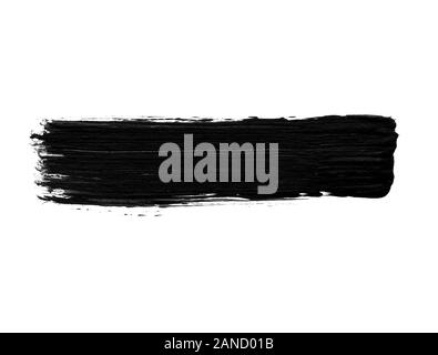 Schwarze Tinte Anschläge Bürste isoliert auf weißem Stockfoto