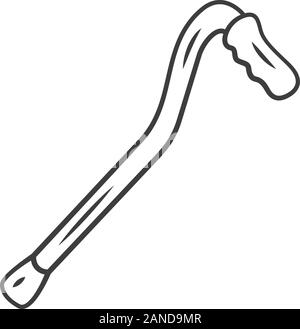 Spazierstock, stick lineare Symbol. Mobilitätshilfe für Menschen mit Behinderung. Ältere Person zu Hilfe. Dünne Linie Abbildung. Kontur Symbol. Ve Stock Vektor