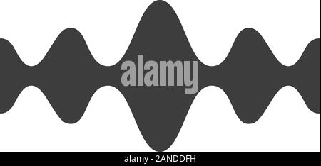 Fluid wave Glyph icon. Silhouette Symbol. Fließende Wellenlinien. Musik, Rhythmus, soundwave. Equalizer, Lautstärke abstrakte Kurve. Audio, Stereo Frequenz Stock Vektor