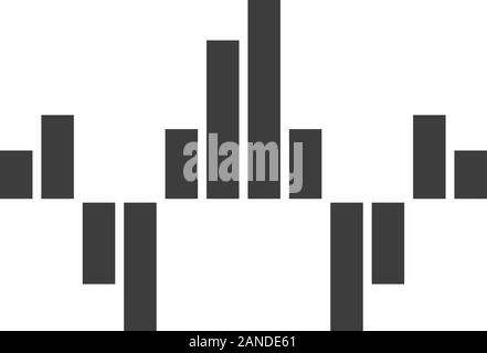 Geometrische Musik wave Glyph icon. Silhouette Symbol. Abstrakte soundwave. Musik, Rhythmus, dj Equalizer Wellenform. Digital Sound, Audio Frequenz. Negative Stock Vektor