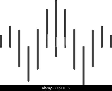 Dj sound Wave glyph Icon. Silhouette Symbol. Soundtrack abstrakter Form. Lied, Melodie, Musik track soundwave. Audio geometrische Kurve. Negative Stock Vektor