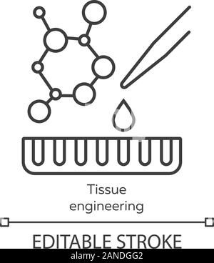 Tissue Engineering lineare Symbol. Reparieren beschädigte menschliche Organe. Die Regenerative Medizin. Bioengineering. Dünne Linie Abbildung. Kontur Symbol. Vektor iso Stock Vektor