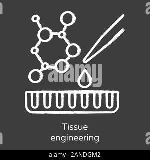 Tissue engineering Chalk Symbol. Die Kombination von Zellen und Molekülen in funktionelle Gewebe. Reparieren beschädigte menschliche Organe. Die Regenerative Medizin. Bioengineeri Stock Vektor