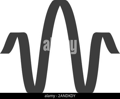 Parallel Schallwellen glyph Icon. Silhouette Symbol. Digitale soundwave. Voice Recording, Radio signal Schriftzug. Soundtrack, spielen Frequenz. DJ gleich Stock Vektor