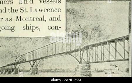 Neue elementare Geographie: Für den Einsatz in kanadischen Schulen angepasst. - Ilon^, von diesem großen Fluß-system ist oft ery Bemerkung - fähig. Die Wasserfälle oi: Niagara zwischen Ukes Erie Dominion von Kanada. 41 und Ontiirio, und die tausend Inseln an thehead des St. Lawrence, gefeiert Theworld über für ihre wilde Schönheit. Oceansteamers ein n (I vesselsascend der St. Lawrenceas weit wie Montreal, sea-con-F. C.P. R. in der Brücke über den St. Lawrence. structed zu durch die Kanäle weitergeben, können sailto die entferntesten Ende des Lake Superior, eine Entfernung von mehr als 2.400 Kilometer landeinwärts. Die nächste große Abflusssystem Stockfoto