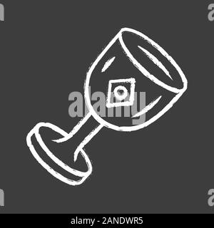 Chalice cup Chalk Symbol. Mittelalterliche, alten Becher. Heiliger Gral. Magischen, okkulten Ritual gotischen Kelch. Zeremonielle Wein antike Becher. Isolierte Vektor c Stock Vektor