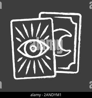 Tarot Karten chalk Symbol. Tarocchi, Tarock, Oracle Karten spielen. Wahrsagen, Wahrsager, cartomancy. Magie, Aberglaube. Okkultismus, Zauberei Magie Stock Vektor