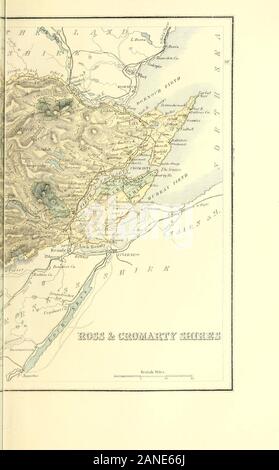 Ordnance Ortsverzeichnis von Schottland: Eine Umfrage des Schottischen Topographie, statistische, biographischen und historischen. EOSS-SEIRE Ross-shire (465), Loch Luichart (280), und Loch Achilty (170); und in Strath Bran Loch a Chuilinn (350), Loch Achan-alt (365), Loch ein Chroisg (508), und, S W von Auchnasheen, Loch Kleid (543), während in den Nebenfluss hohlen theriver Fannich ist Loch Fannich (822). Im Tal der Schwarzen Wasser ist Loch Garve (220 Fuß), mit dem smallLoch na Croic am unteren Ende; und am oberen ofStrath Vaich sind Loch Maut eine Mhic und Gorm Loch; während in der Nähe der Quelle des Flusses ist Glascarnoch Stockfoto