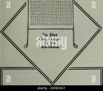 Hardware merchandising September-dezember 1911. ist der beste kalt aus kaltgewalztem Stahl, verzinkt gründlich, um Rost zu verhindern und wird garantiert jede andere matte Oberbekleidung. Es in privaten Wohnungen, Geschäfte, Schulen, Kirchen, Hotels, Büros und Autos verwendet wird, ist es in Rollen 18, 24, 30 und 36 Zoll breit gemacht, und beliebiger Länge von 10 ft. bis 100 ft. Spezielle Matten, die auf kurzfristig zu bestellen. TKe ScHultz Manufacturing Company, Limited, Hamilton? ? Kanada HELD STANDARD METALLWAREN HELD QUALITÄT^ Öler - Individuelle Trinkbecher Aluminium und anderen Für Blech Spezialitäten MARKE DURCH ALLE LEADI Stockfoto