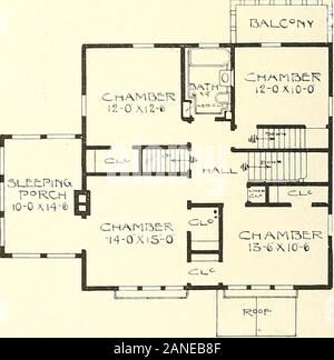 Der Plan Buch des Amerikanischen Wohnungen: Eine Zusammenstellung der ursprünglichen home Designs, vor, der dem tatsächlichen fotografische Fassaden und Grundrisse der preisgünstige Bungalows, Cottages, Wohnsitze. Komplette Pläne und Spezifikationen für die Verwendung von - Denison Load-Bearing Fliesen, unter Wilson-System Lager Wandkonstruktion für $ 70 lizenziert. GLENN L. SAXTON. Architekt, MINNEAPOLIS Stockfoto