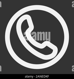 Black Phone u-Symbol. Rufen mich die Antwort auf das Symbol. Stock Vektor