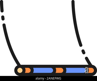 Swing für Akrobaten, zirkusmaterial Flachbild Color Line Symbol. Stock Vektor