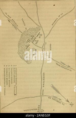 Leben und Kampagnen von lieut.-GenThomas JJackson, (Stonewall Jackson). t erscheinen mag, auf den ersten Gedanken, dass der offensichtliche Weg der Zweck der Angriffe auf die Schilde und besiegte ihn gesondert, war der ganze Konföderierten Armee auf einmal befindet sich der Fluss mit ihm Andie zurückzuziehen, carryout, die Brücke brennen, thusleaving Fremont alleine und nutzlos auf der anderen Bank , und fallen mit voller Kraft nach der Ehemaligen. Diese, alle anderen goodsoldier als Jackson würde wahrscheinlich getan haben; aber seine designswere mehr kühn und Tiefen noch. Mit whateverpromptitude er Schilde Angriff, er sah, dass Th Stockfoto