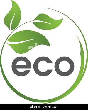 Bio eco Baum Blatt ökologie Natur element Vektor Stock Vektor