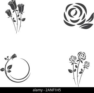 Beauty Rose Blume vektor Icon Design vorlage Stock Vektor