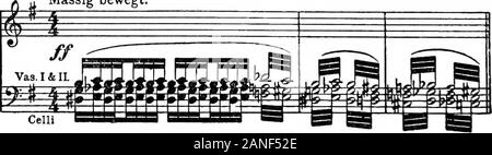 Moderne Harmonie, seine Erklärung und Anwendung. Im Beispiel 281, in Rebikoffs psychologische Drama Abgrund, der eine vollständige Darstellung des Impressionistischen auf die so genannte grundlegende Zwietracht, wir Anderen |. j^g finden folgende Verwendungen von Akkorde der elften und dreizehnten auf eine chromatische Bass, während die Wagner Auszug zeigt eine rein impressionistische Verwenden der erweiterten Triade. Ex. 281. Lai Largo. ^m Ich lb) SgJ REBIKOPF, Abgrund * - i^fe ich Orch)/? *^ mi Wenn ich § Ich fe ¥^ tlths. ISths. Ex.282. Massig bewegt. WAGNER/Siegfried.. Impressionistische METHODEN 127 Mehr Moderne chordal Bau kann gesehen werden. Stockfoto