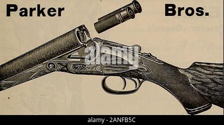 Züchter und Sportler. Fin*Angelgeräte, Gewehren, sportlichen und Outing waren Phon. - R. mpor. ry 1883. 510 Market St., San Francisco HERSTELLER"!? Ausstatter, FÜR DIE | SPORTSMANCAMPERS? Athlet. (Pmpan EQUIPMENTi"? Apparate PHOTOGRAPHICSUPPLIES. SAN FRANCISCO, CAL. Parker Bros.. Hersteller DER ALTEN ZUVERLÄSSIGE PARKER GEWEHR. Hergestellt in Alle anzeigen und für alle Zwecke. Wir machen eine Spezialität von 20 gaugeguns. Sportler, die eine leichte Pistole wollen, große Marktdurchdringung und Tötung mit Schönheit des Designs und fehlerfreie Balance powercombined, sollte eine Parker kaufen. Für Katalog senden. PARKER BROS., N. T. Verkaufsräume, 32 Stockfoto