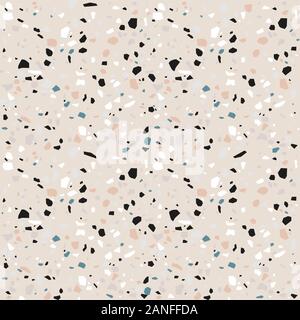 Terrazzo nahtlose Muster. Pastellfarben Hintergrund. Stock Vektor
