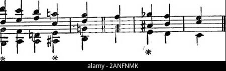 Moderne Harmonie, seine Erklärung und Anwendung. N)]&gt;^RF0f ^^Pi^(pf) p - usw.^^ fji 1 ^f m w ich Si M, Armand Vin^e in seiner Abhandlung gibt diese Tabelle: Ex. 218. 4 tfJ3w^^^. Hauptnote Ausarbeitung wiU erklären die Wagner, Mac kenzie und Saint-Saens Auszüge, während eine doppelte appog-giatura Behandlung wird für Frau Beachs Akkorde inExample 222, Wagner, Tristan. E-X.219. ^- (Schema) Stockfoto