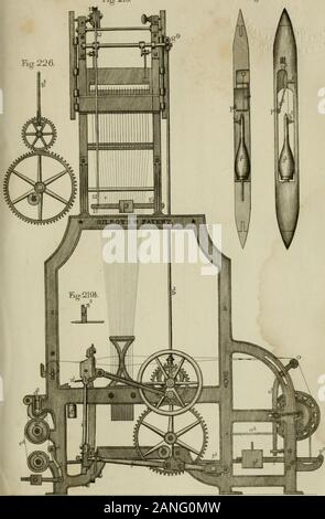 Die Kunst des Webens, von Hand und durch Macht, mit einem einleitenden Konto von seinem Aufstieg und Fortschritt in Antike und Neuzeit. y^^ r. 219. Fin: 224. Hb: 226. Ich Y 2 S. 220. Stockfoto