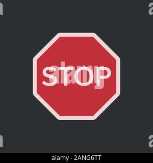 Melden Sie stoppen. Rote Schild stop, Vektor Zeichen Stock Vektor