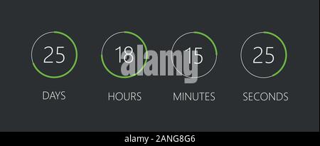 Moderne Kreis Fortschrittsbalken, Laden und Pufferung Prozentsatz Icon Set Vector Illustration. Web Icon Stock Vektor