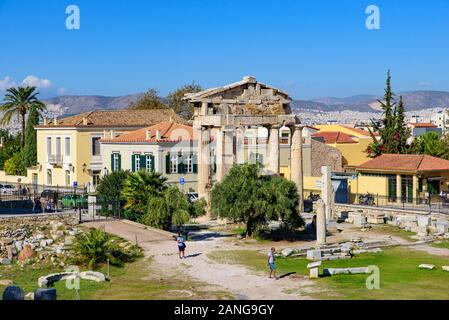 Römische Agora, Antike Ruinen in römischer Zeit in Athen, Griechenland gebaut Stockfoto