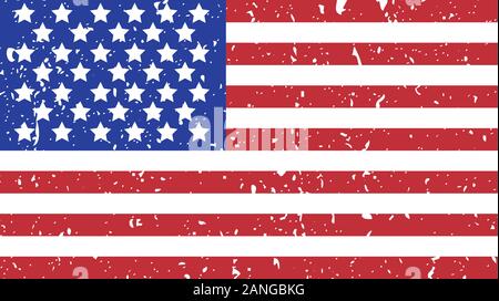 Grange Flagge der USA auf Weiß. Vector Illustration Stock Vektor