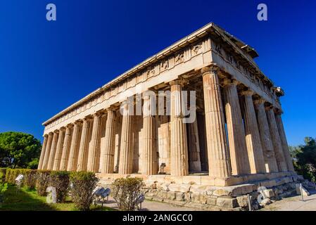 Tempel des Hephaistos (hephaisteion), ein griechischer Tempel in der Agora von Athen in Athen, Griechenland Stockfoto