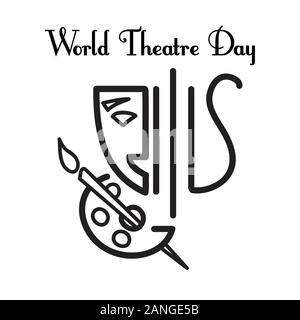 Welt theater Tag. Vektor Grußkarte Stock Vektor