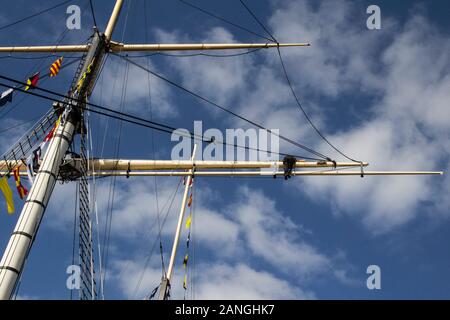 BRISTOL, Großbritannien - 8 April 2019. SS Great Britain ist ein Museum Schiff und ehemaligen Passagier Steamship, Abgeschlossen 1845, entworfen von Isambard Kingdom Brunel. Br Stockfoto