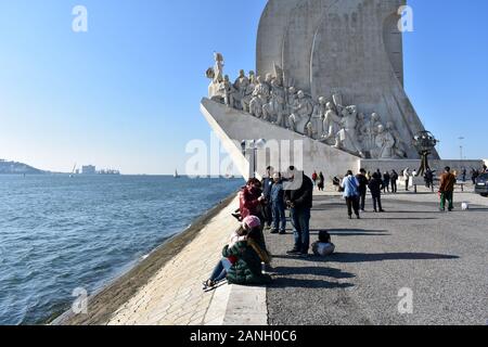 Denkmal für die Entdeckungen (Padrao dos Descobrimentos), Avenida de Brasilia, Lissabon, Portugal Stockfoto