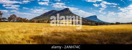 Mount abrupt in den Grampians National Park, Victoria, Austrlaia - breites Panorama Stockfoto