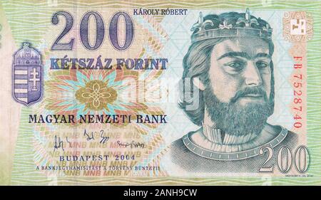 König Robert Portrait auf Ungarn 1000 Forint Banknote 2006 close up Fragment Stockfoto