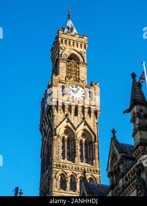 Die 200 ft Toskanischen Stil Campanile Turm bei Bradford City Hall Bradford, West Yorkshire England Stockfoto