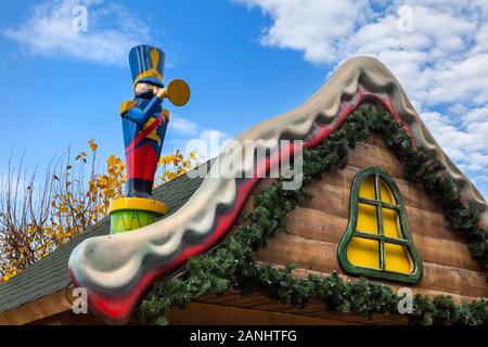 Detail an Weihnachten ein Stall, Weihnachtsmarkt, Deutschland, Europa Stockfoto