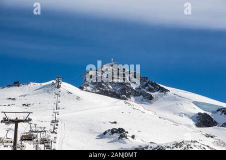 Zermatt cervinia Plateau Rosa anzeigen Berg winter schnee Landschaft Schweizer Alpen Wolken Stockfoto