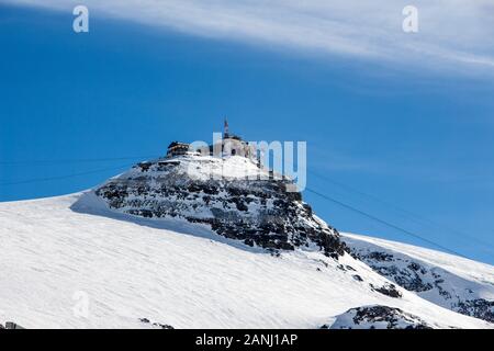 Zermatt cervinia Plateau Rosa anzeigen Berg winter schnee Landschaft Schweizer Alpen Wolken Stockfoto