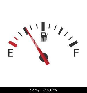 Kraftstoff Anzeige. Abbildung auf weißen Hintergrund für Design, Leere Energie. Vector lieferbar Abbildung. Stock Vektor