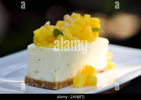 Käsekuchen Käsekuchen oder Mango, mango Käse torte Stockfoto