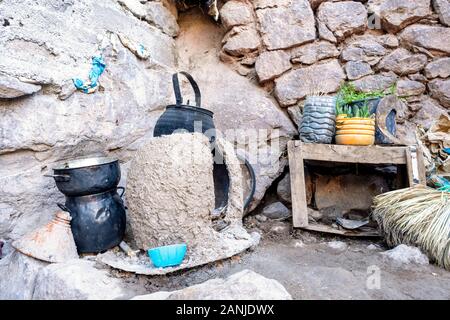 Im traditionellen Berber Küche in den Bergen von Marokko, Afrika Stockfoto