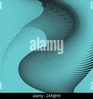 Abstrakte monochrome Rasterungsmuster. Weiche dynamische Linien. Vector Illustration mit Punkten Stock Vektor
