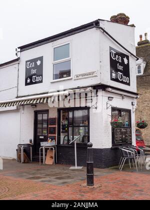 Der Tee für zwei Cafe und Restaurant in Buttermarket Ely, Cambridgeshire UK Stockfoto