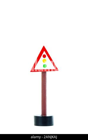 Ampel Zeichen auf weißem Hintergrund mit Kopie Platz für Text isoliert Stockfoto