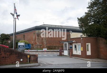 Allgemeine Ansicht, ein Zeichen für HMP Winchester in Hampshire. PA-Foto. Bild Datum: Freitag, Januar 17, 2020. Photo Credit: Andrew Matthews/PA-Kabel Stockfoto