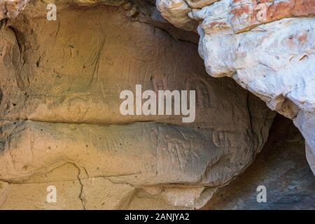 Hickison Petroglyphen Erholungsgebiet und interpretierende Site Stockfoto