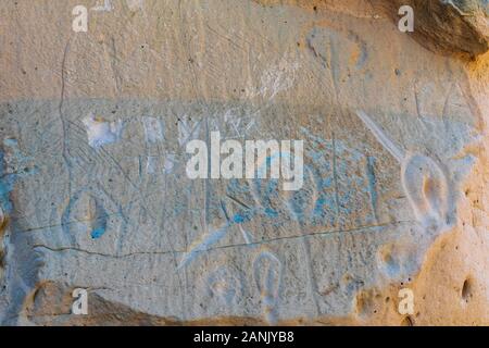 Hickison Petroglyphen Erholungsgebiet und interpretierende Site Stockfoto