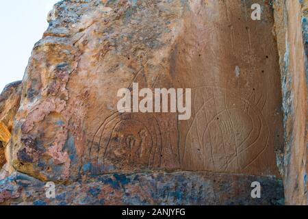 Hickison Petroglyphen Erholungsgebiet und interpretierende Site Stockfoto